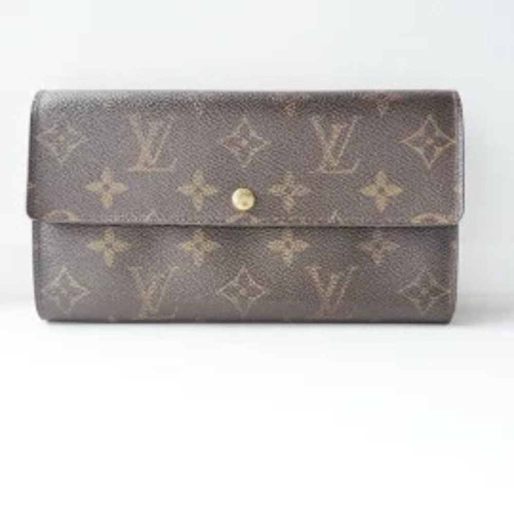 LOUIS VUITTON Pochette Porte Monnaie Credit Long Wallet Monogram Canvas